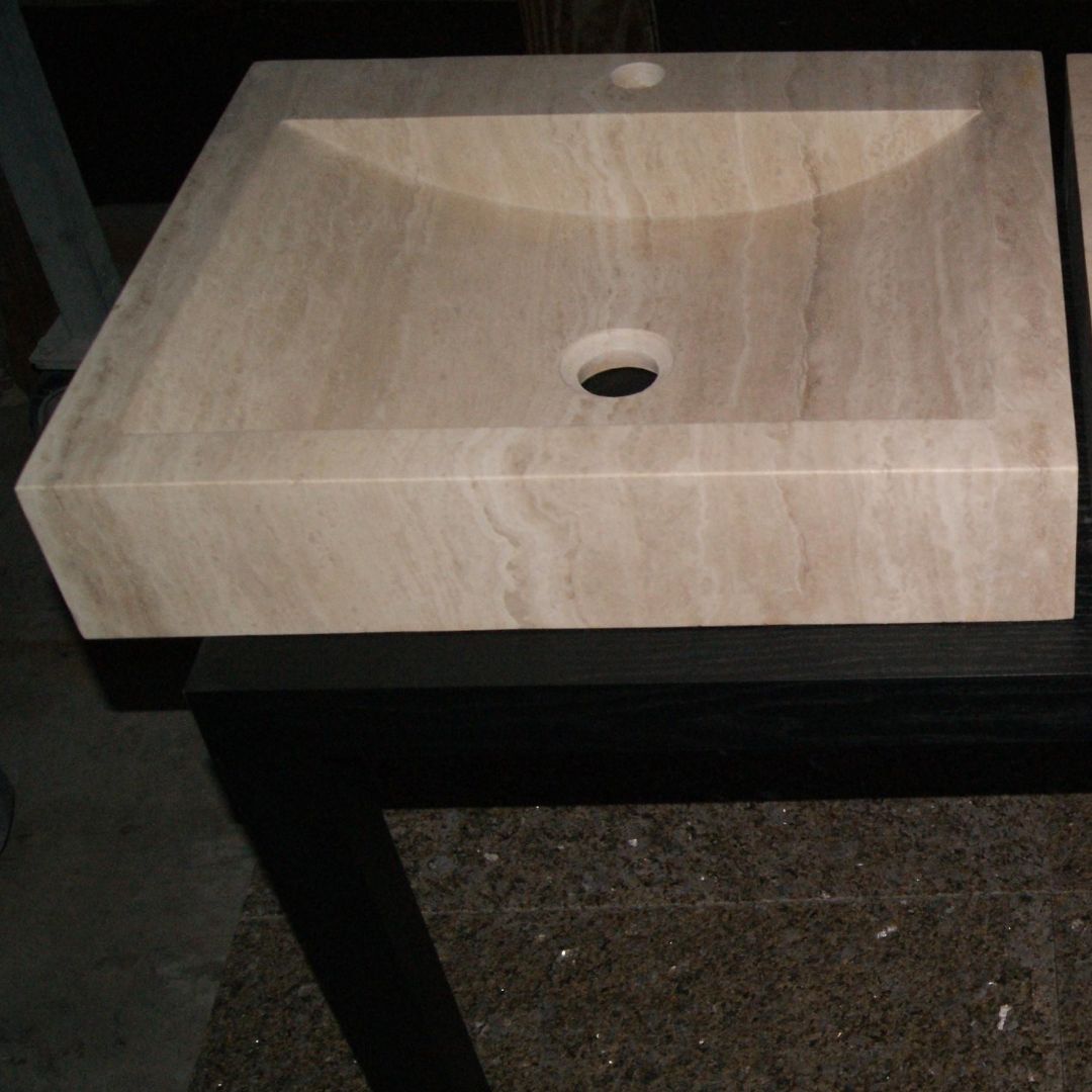 CLASSIC MEDIUM Travertine Honed/Filled, Straight & Bow Sink