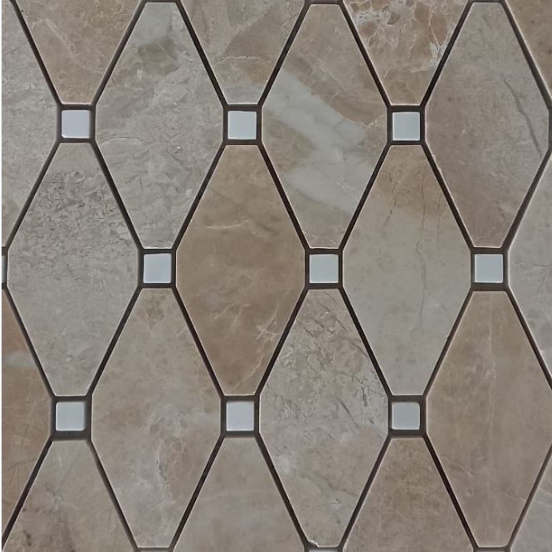 MARBLE & DOLOMITE Diamond & Octagon Honed Mosaic