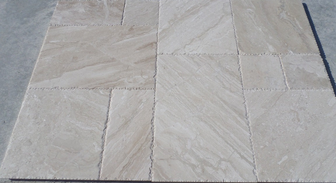 DIANE ROYAL Marble Brushed Chiseled Edge Tile