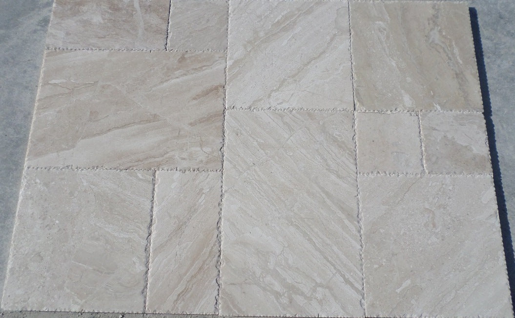 DIANE ROYAL Marble Brushed Chiseled Edge Tile