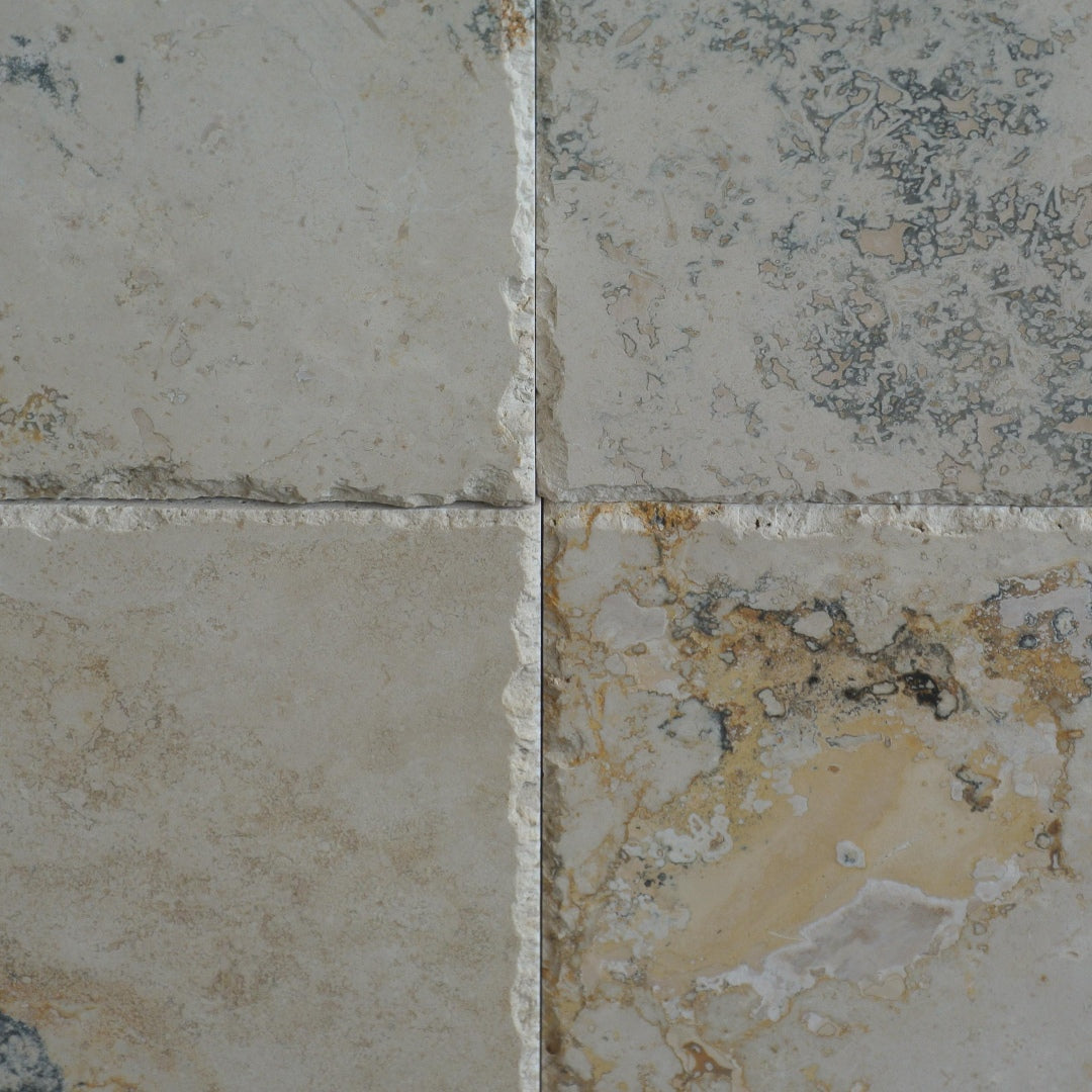 PANIOLO Travertine Honed-Filled Distressed Edge Tile