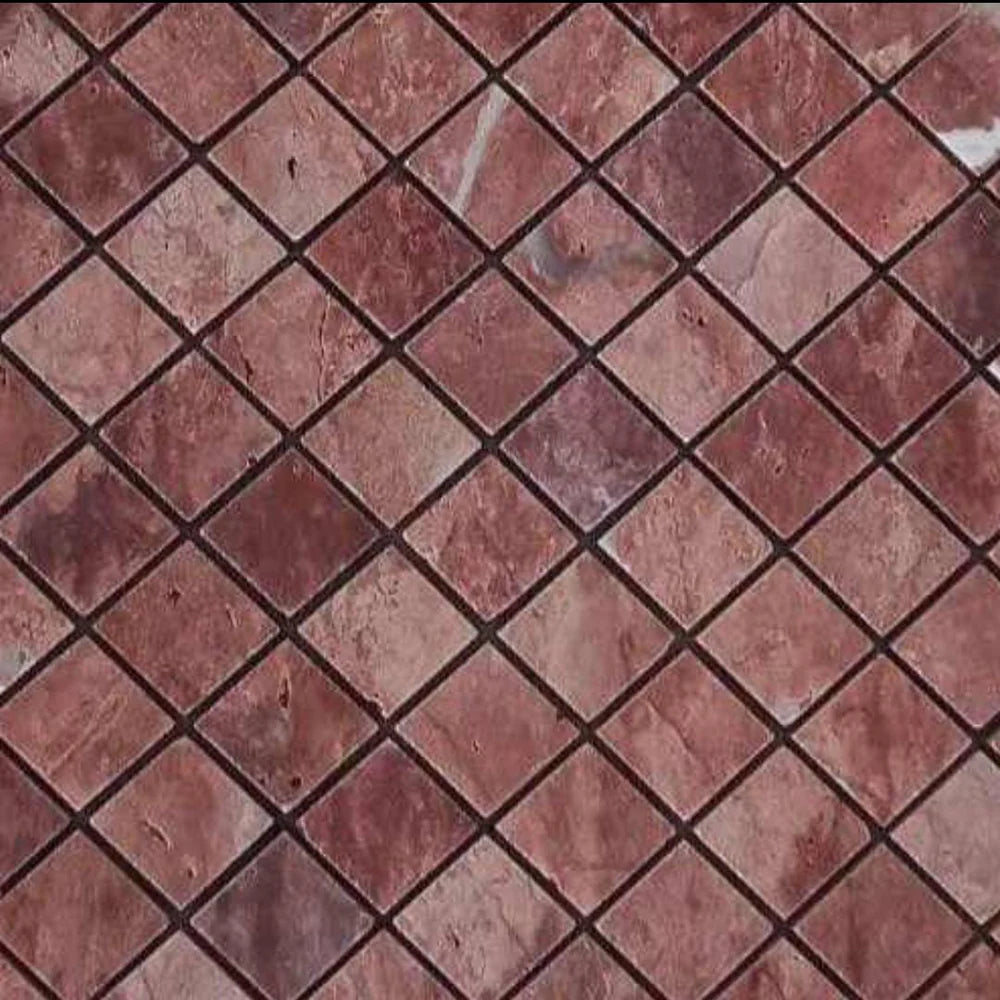 RED TRAVERTINE Losango Honed Mosaic