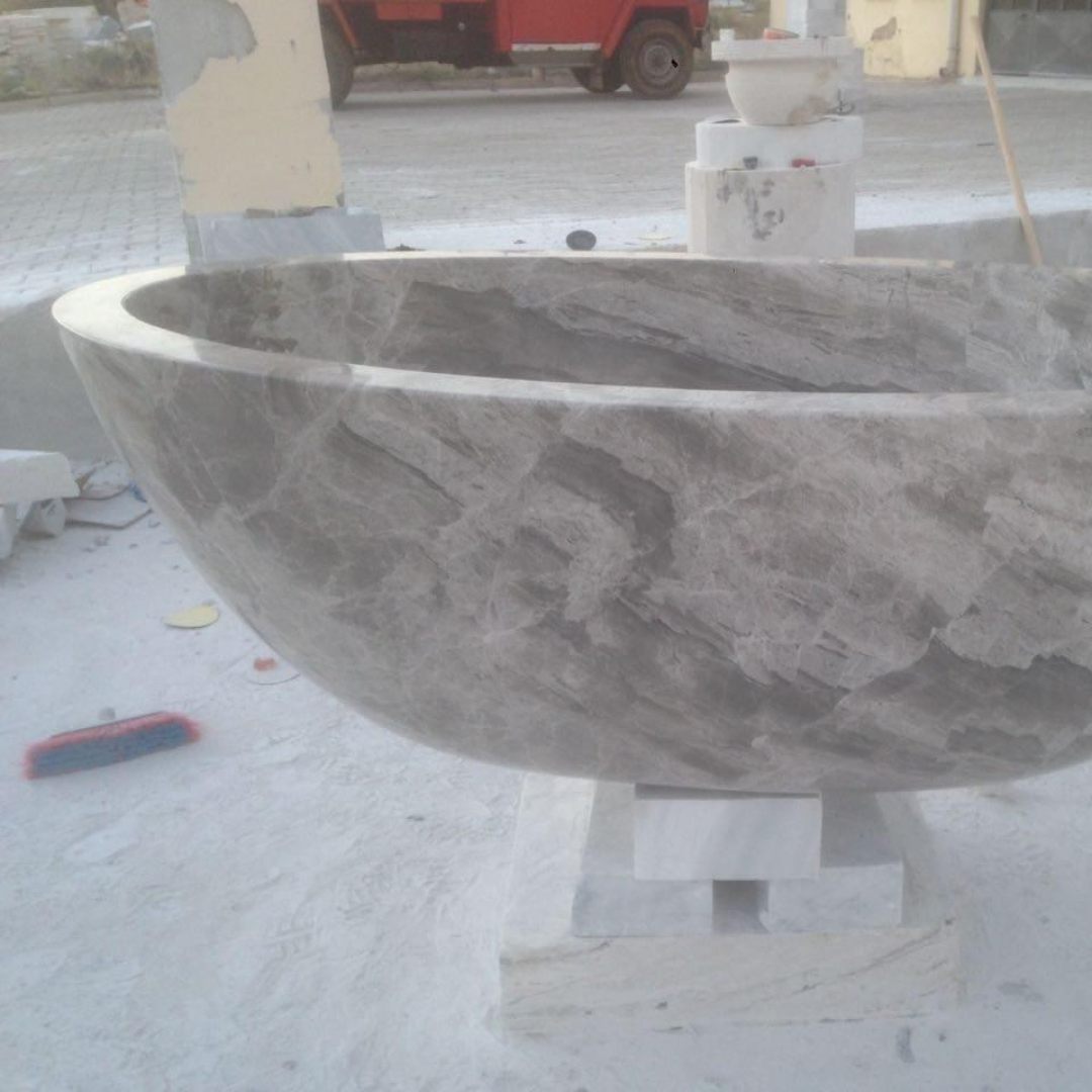 ROYAL Marble Polished Oval Bathtub