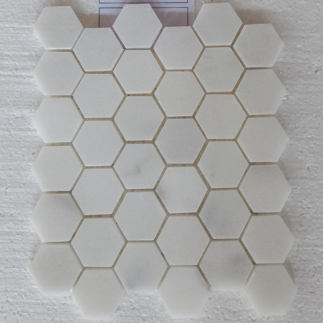 BIANCO WHITE Hexagon 12"x12" Polished Mosaic