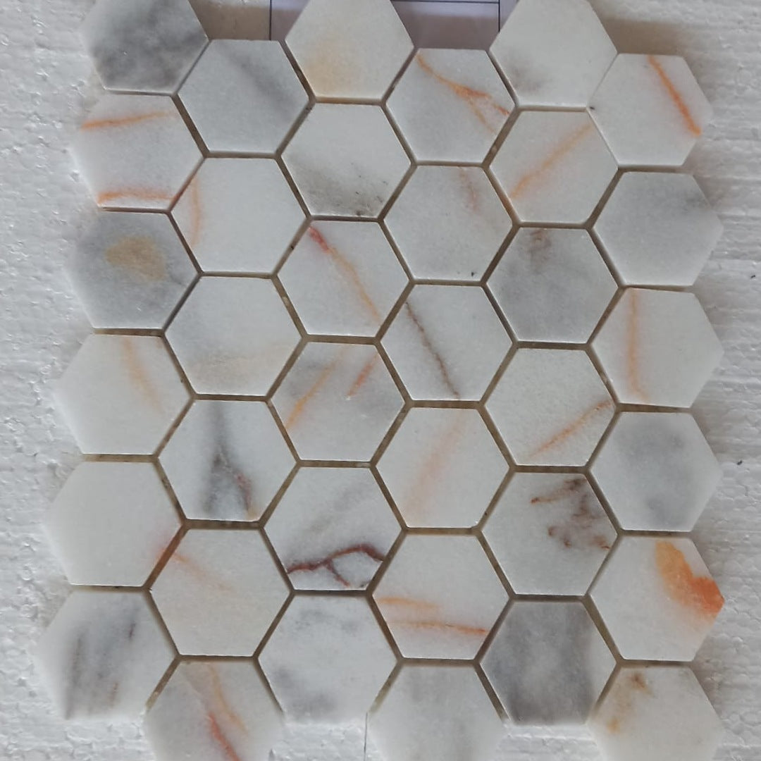 BIANCO VENUS Hexagon 12"x12" Polished Mosaic