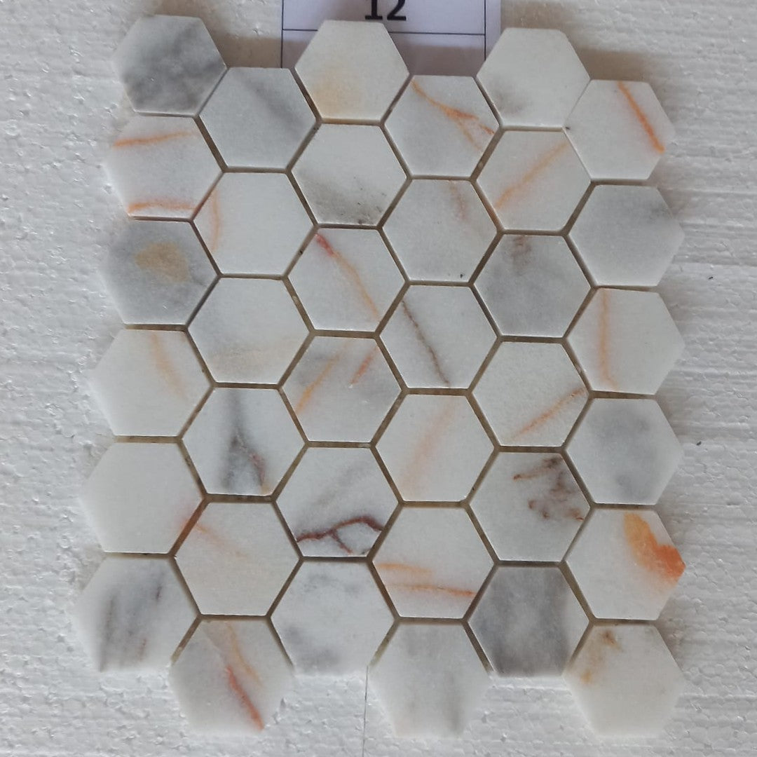 BIANCO VENUS Hexagon 12"x12" Polished Mosaic