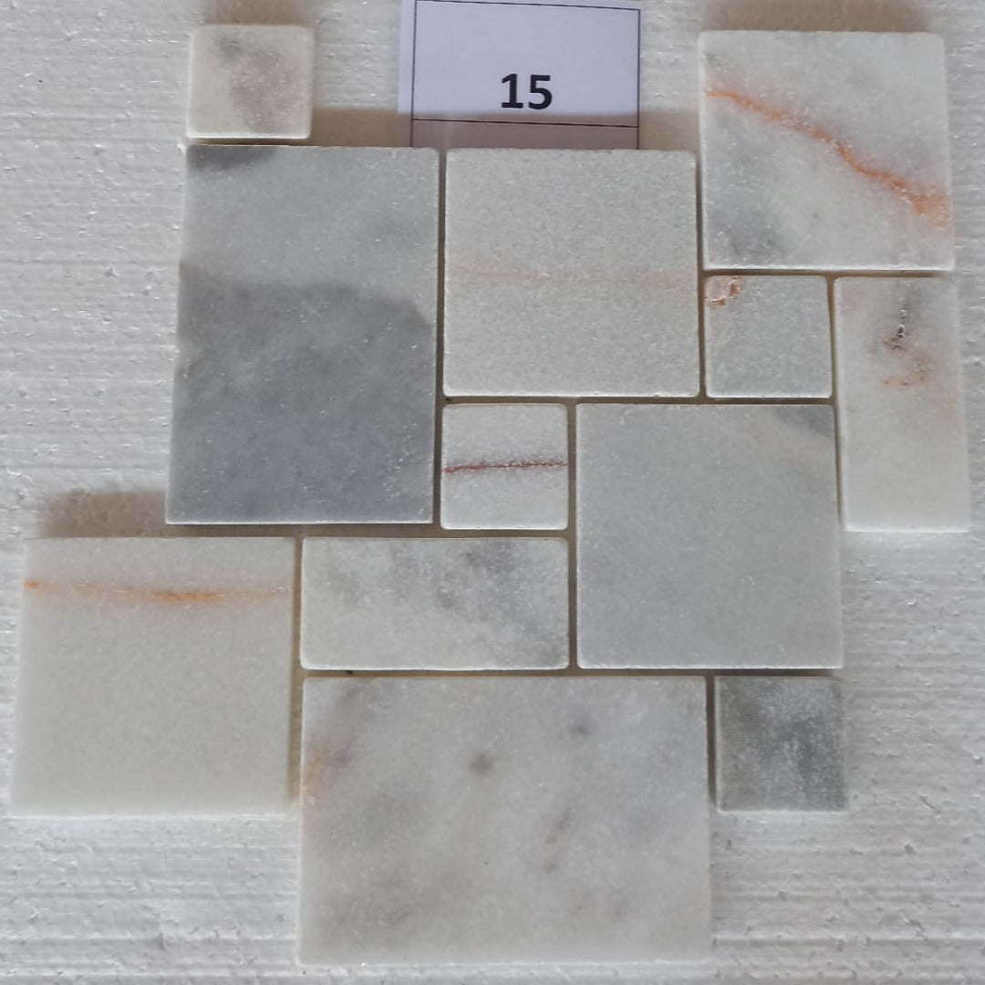BIANCO VENUS Ashlar 12"x12" Tumbled Mosaic