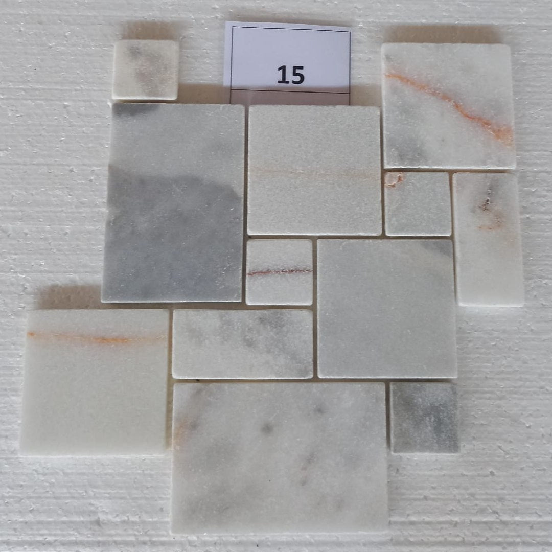 BIANCO VENUS Ashlar 12"x12" Tumbled Mosaic