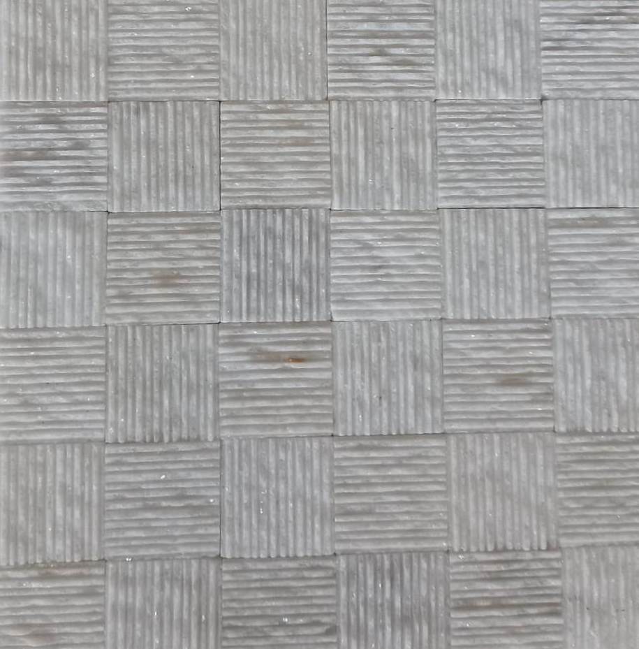BIANCO WHITE Crossroads 12"x12" Combed Mosaic