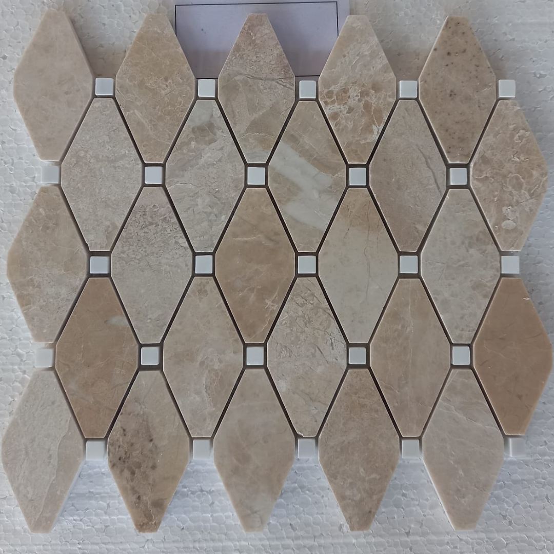 MARBLE & DOLOMITE Diamond & Octagon 12"x12" Honed Mosaic