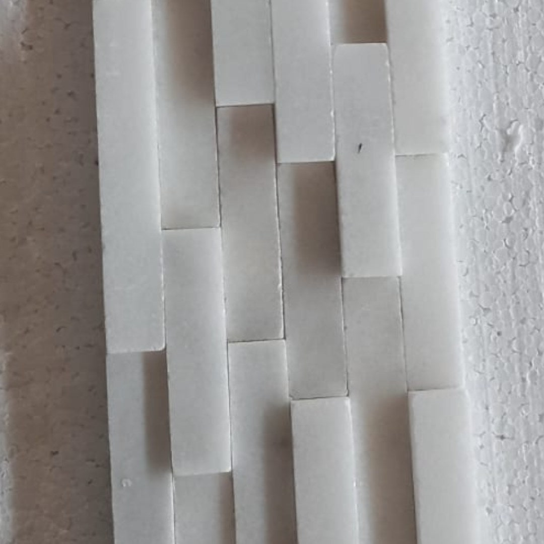 BIANCO WHITE Stacked 3d Honed Cladding