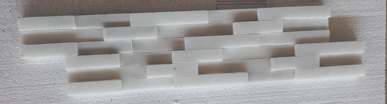 BIANCO WHITE Stacked 3d Honed Cladding