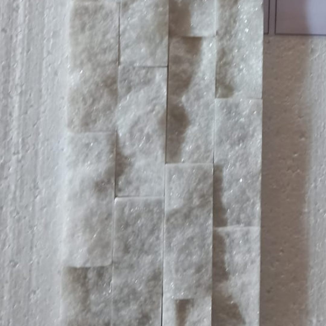 BIANCO WHITE Stacked Splitface Cladding