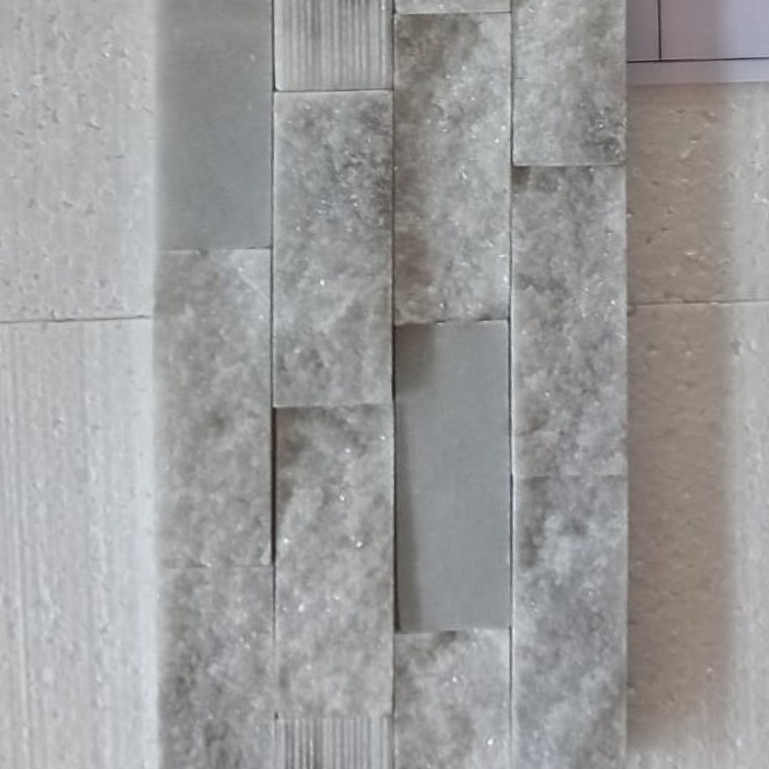 BIANCO GREY Stacked Splitface/Honed/Combed Cladding