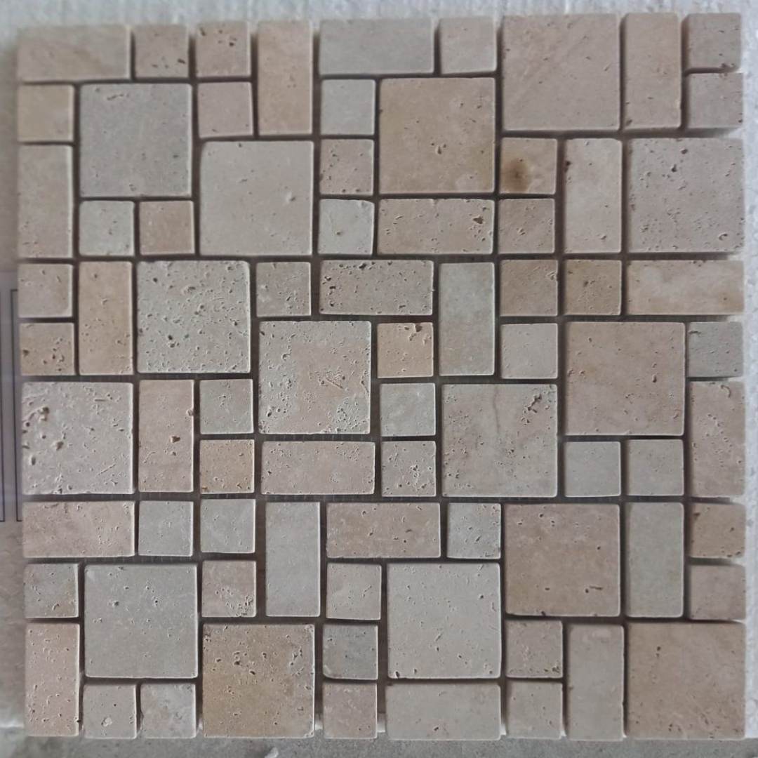 TUSCONY TRAVERTINE Roman Mini Tumbled Mosaic