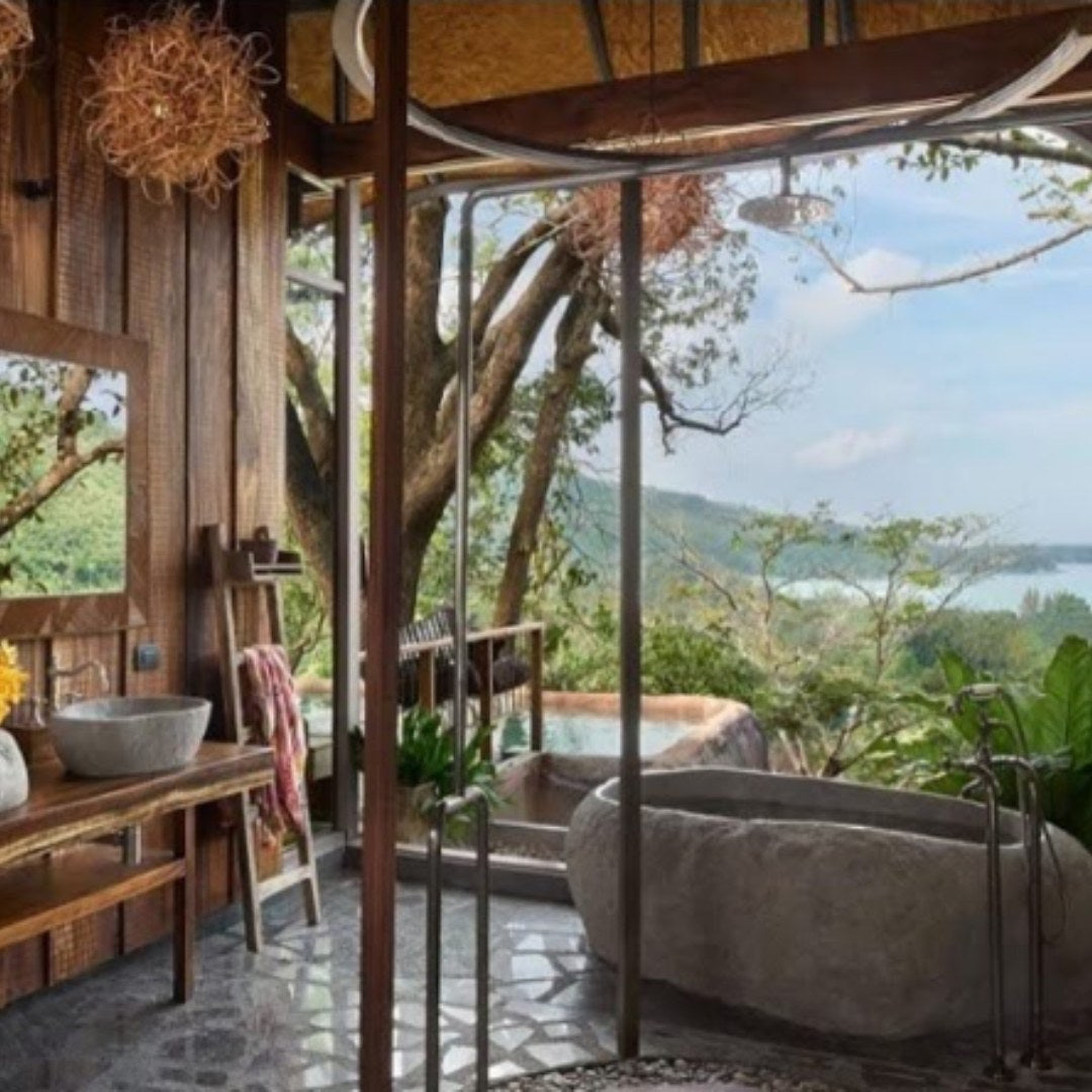 WILLOW CREEK River Stone Honed/Filled interior & Natural exterior Bathtub