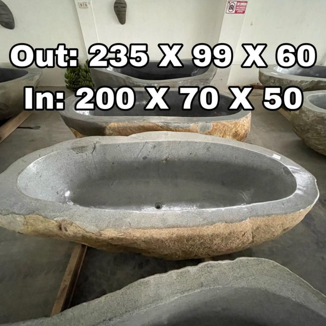 GREY GRANITE Natural hand carved made out of 93"x39"x24" Bathtub
