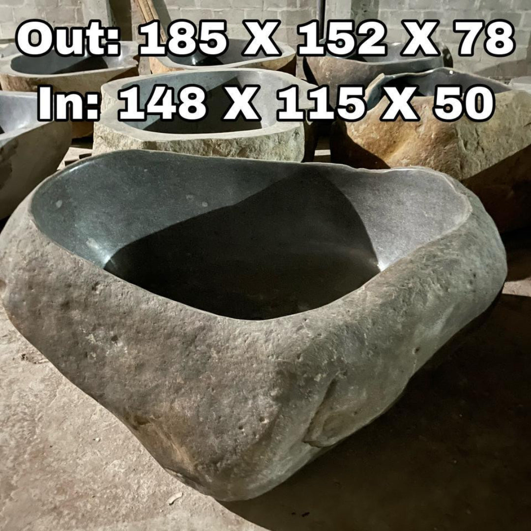 GREY GRANITE Natural hand carved made out of 73"x60"x31" Bathtub