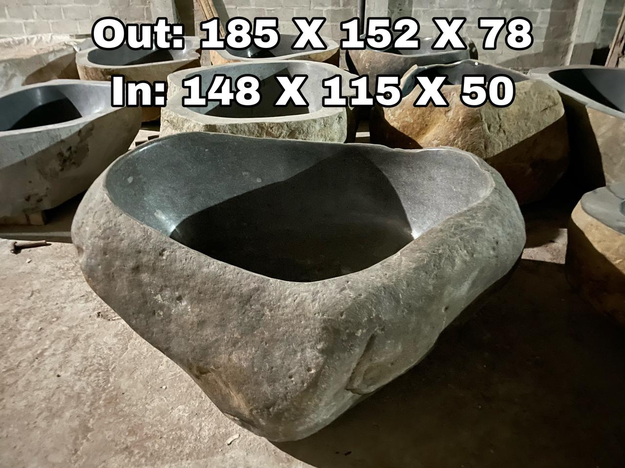 GREY GRANITE Natural hand carved made out of 73"x60"x31" Bathtub