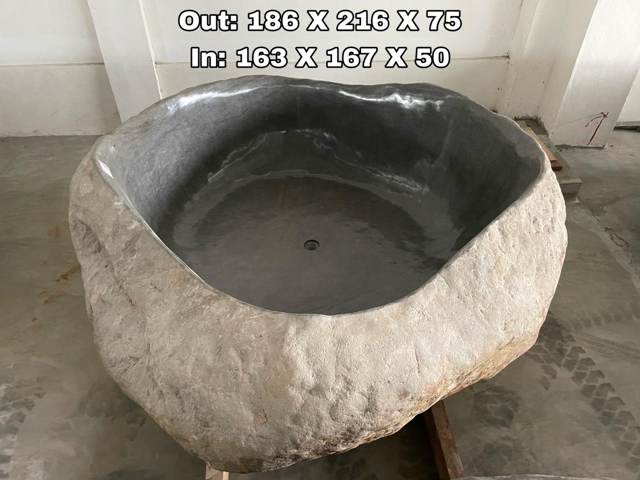 GREY GRANITE Natural hand carved made out of 73"x85"x30" Bathtub