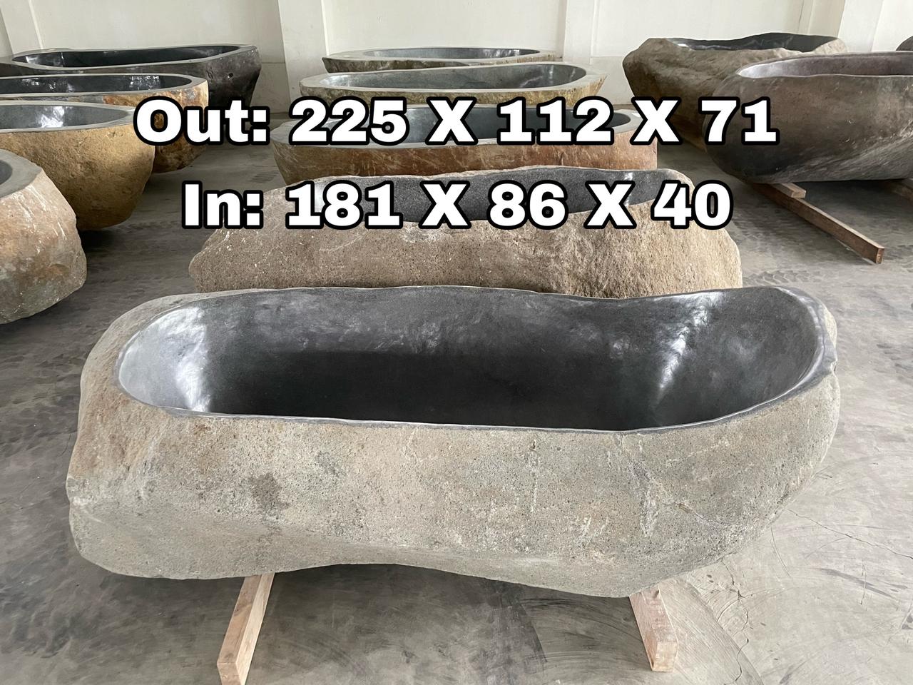 GREY GRANITE Natural hand carved made out of 89"x44"x28" Bathtub