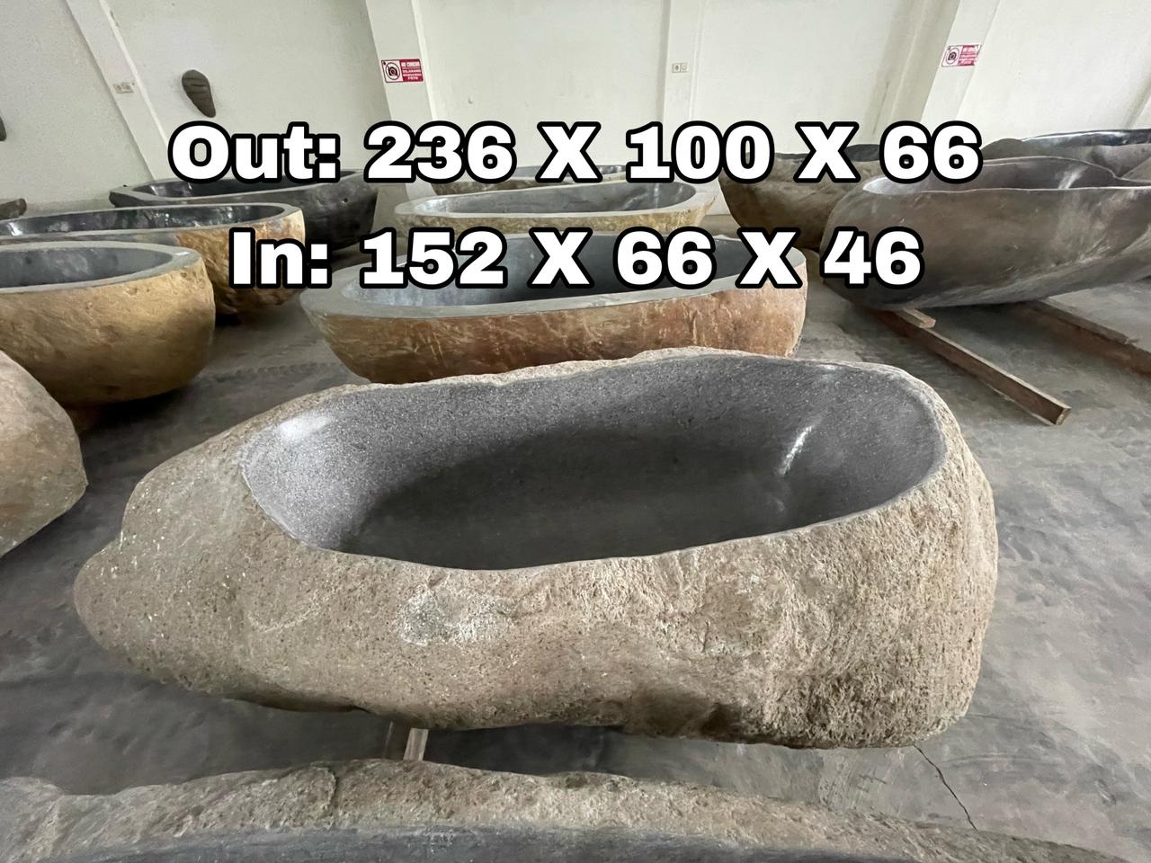 GREY GRANITE Natural hand carved made out of 93"x40"x26" Bathtub