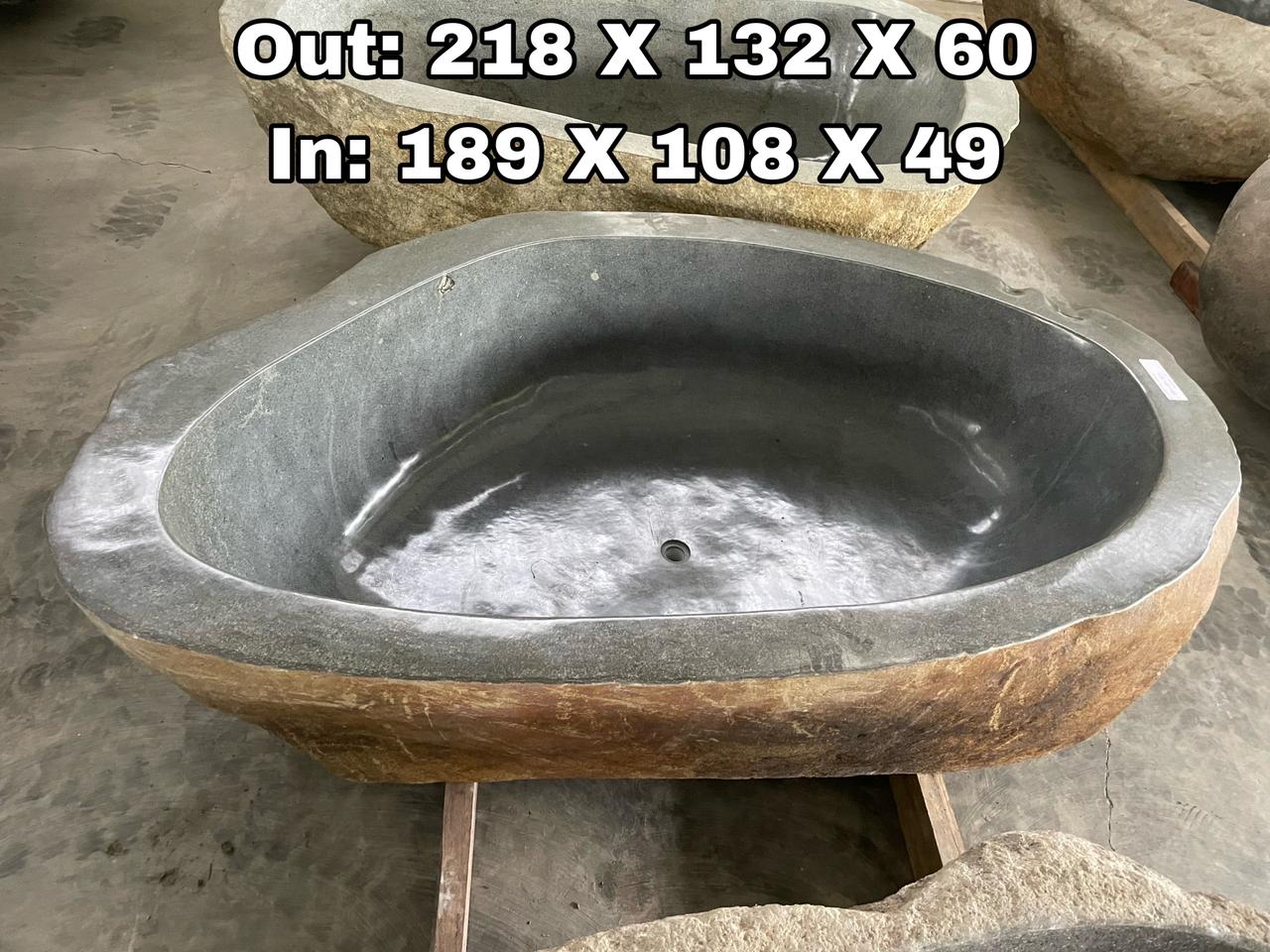 GREY GRANITE Natural hand carved made out of 86"x52"x24" Bathtub