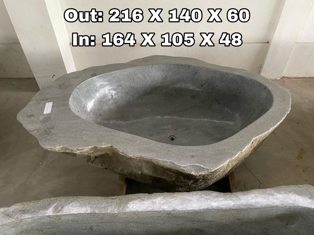 GREY GRANITE Natural hand carved made out of 85"x55"x24" Bathtub