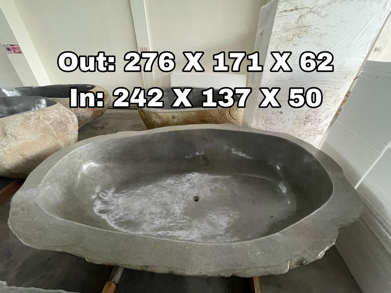 GREY GRANITE Natural hand carved made out of 107"x67"x24" Bathtub