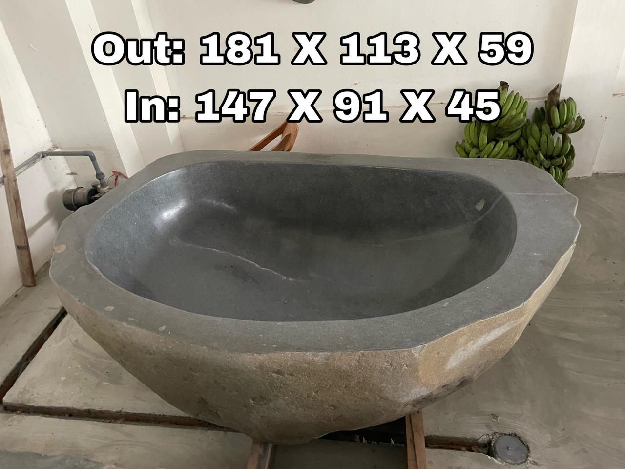 GREY GRANITE Natural hand carved made out of 71"x44"x23" Bathtub