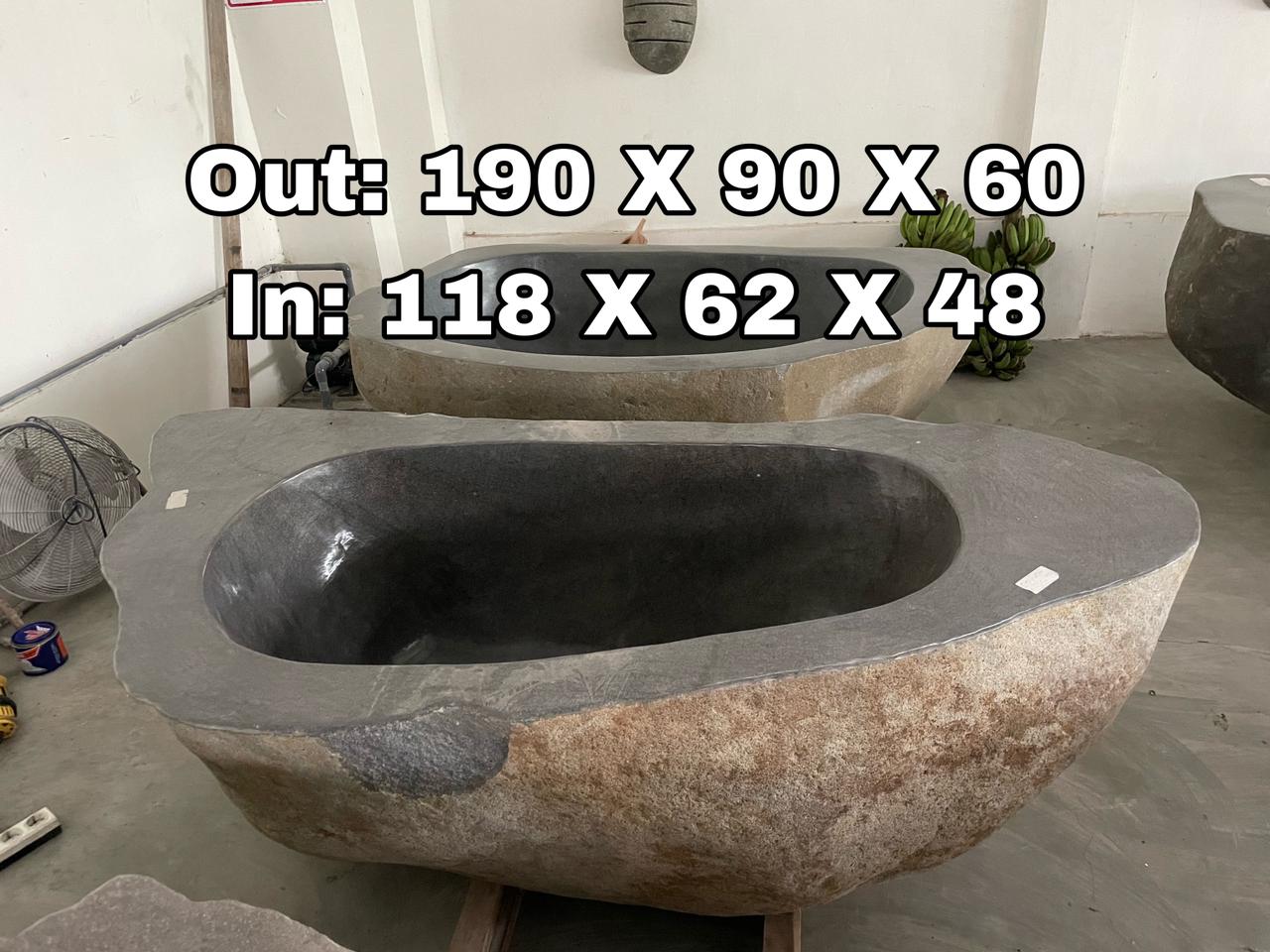 GREY GRANITE Natural hand carved made out of 75"x35"x24" Bathtub