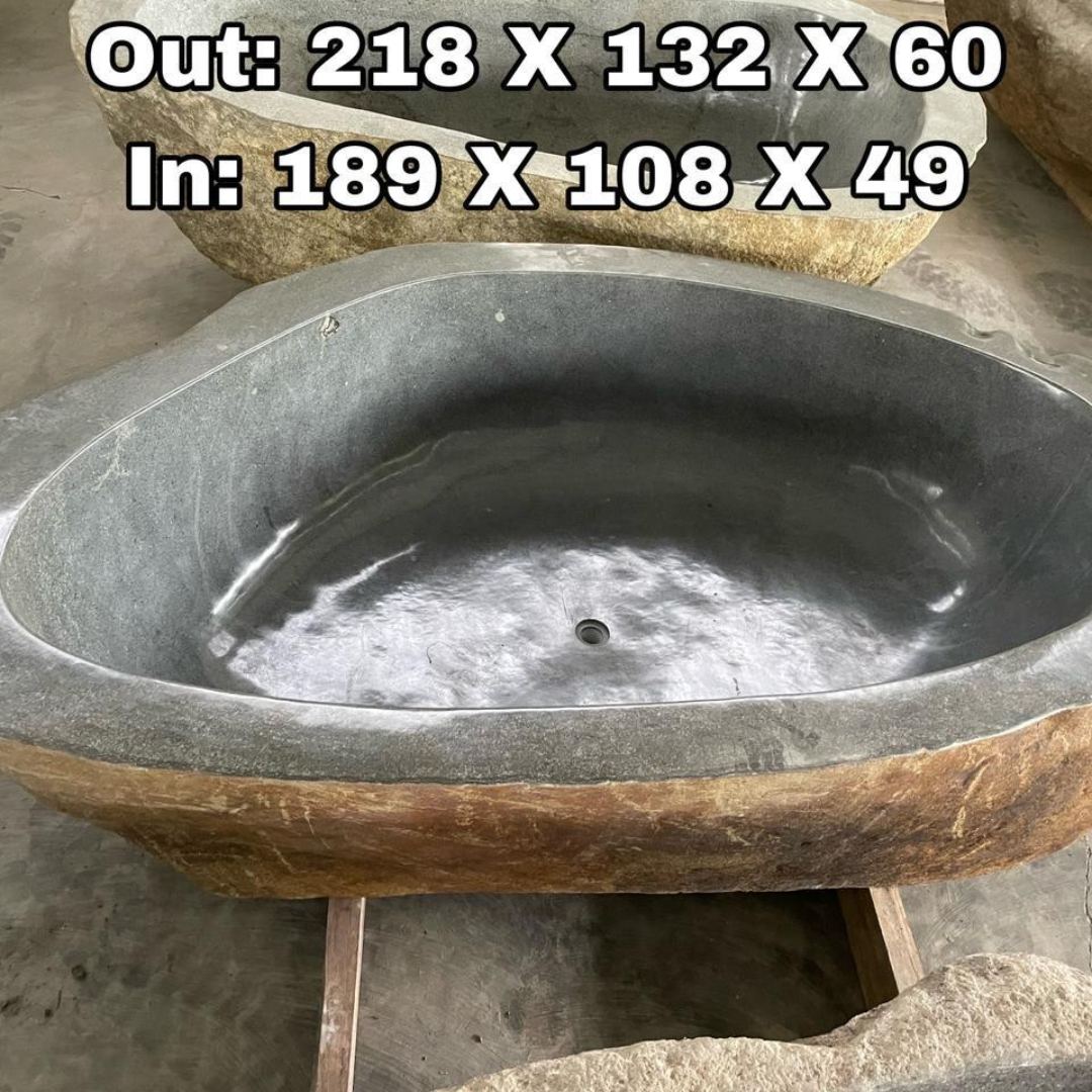 GREY GRANITE Natural hand carved made out of 86"x52"x24" Bathtub