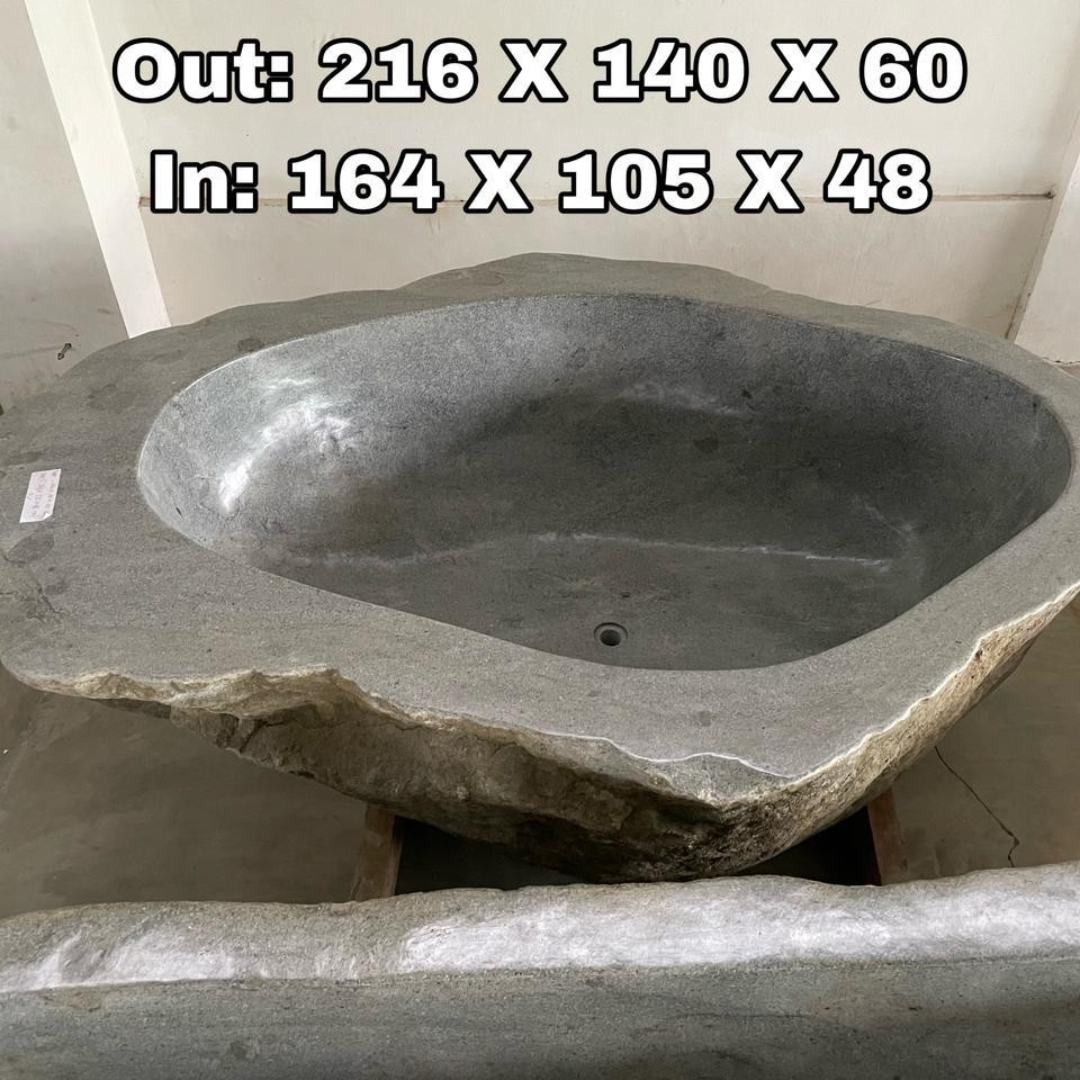 GREY GRANITE Natural hand carved made out of 85"x55"x24" Bathtub