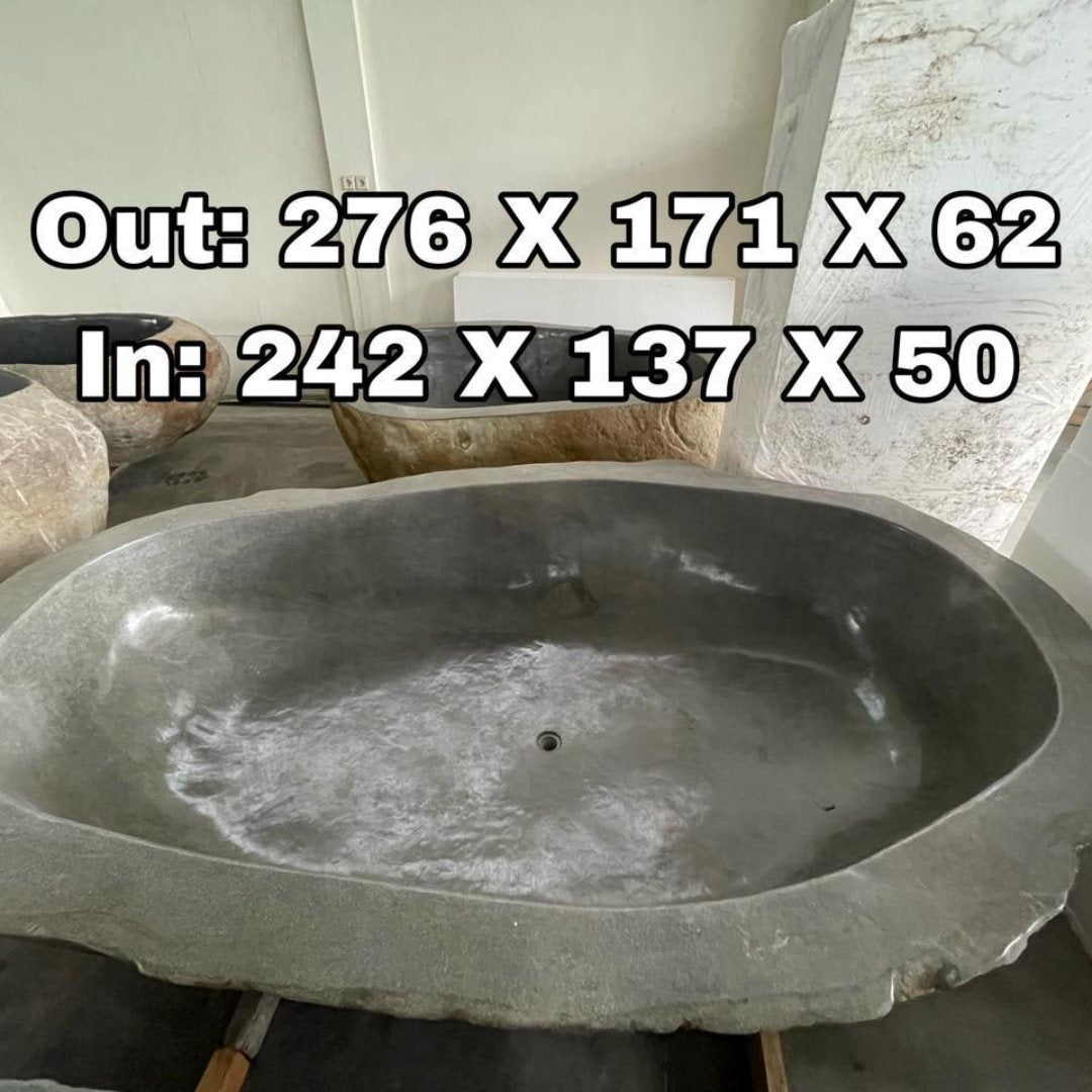 GREY GRANITE Natural hand carved made out of 107"x67"x24" Bathtub