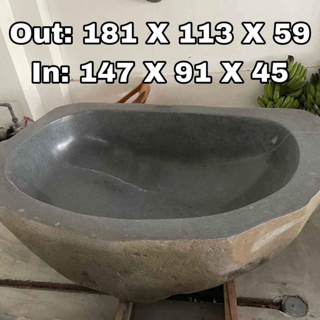 GREY GRANITE Natural hand carved made out of 71"x44"x23" Bathtub