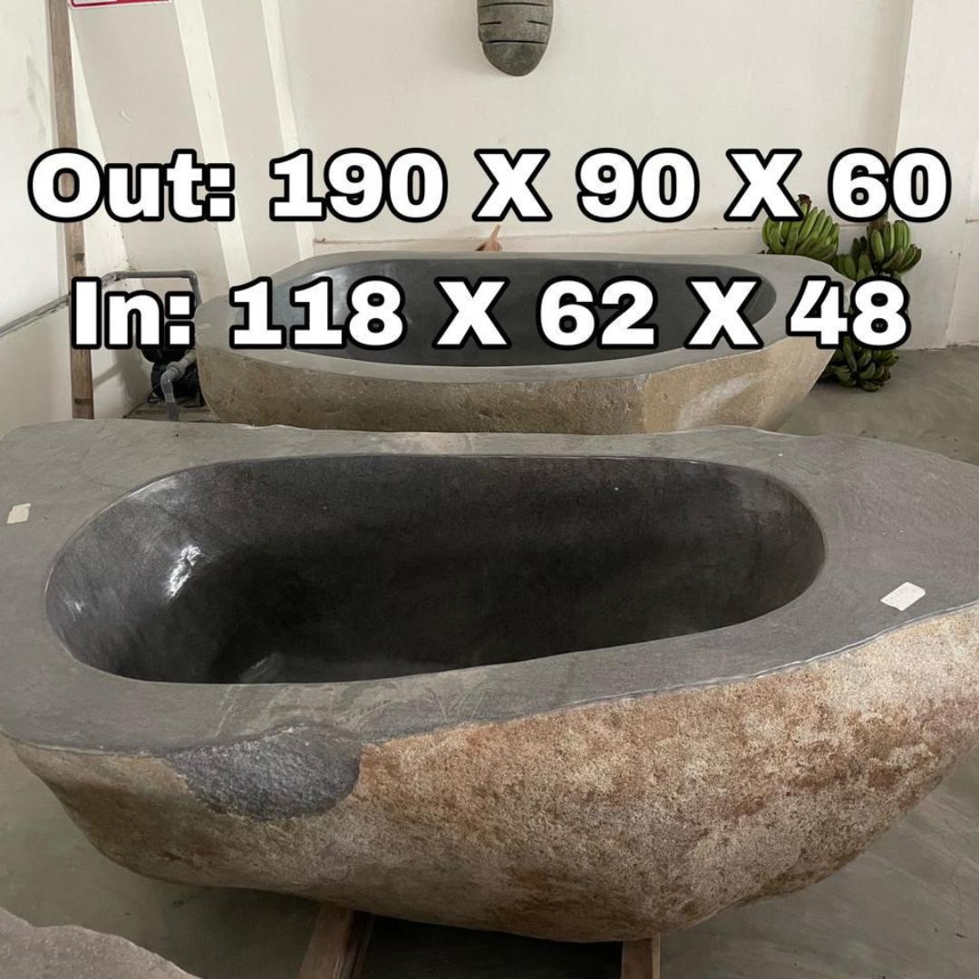 GREY GRANITE Natural hand carved made out of 75"x35"x24" Bathtub