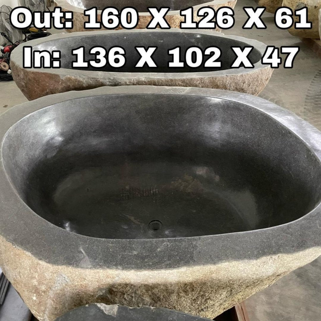 GREY GRANITE Natural hand carved made out of 63"x50"x24" Bathtub