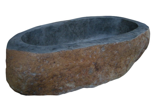 MAUI River Stone Honed/Filled interior & Natural exterior Bathtub
