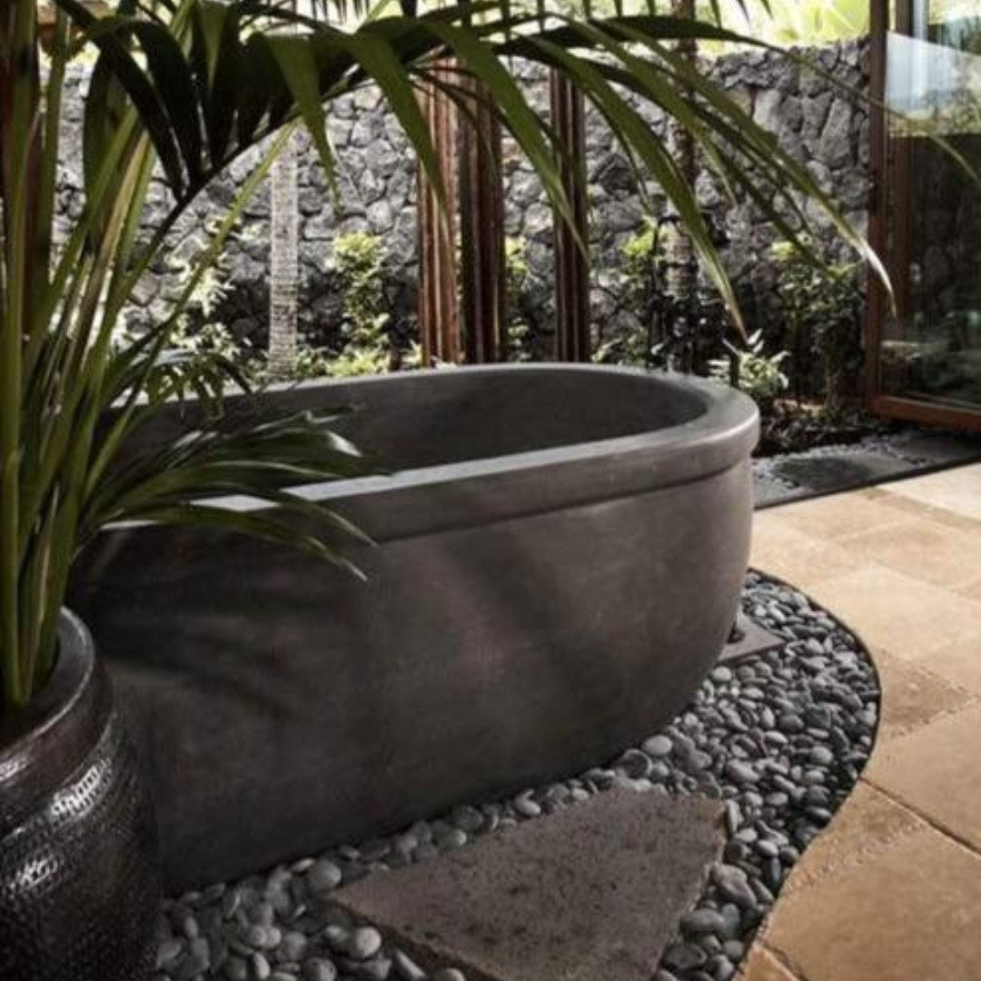 MAUNA KEA Basalt Honed/Filled Oval Bathtub