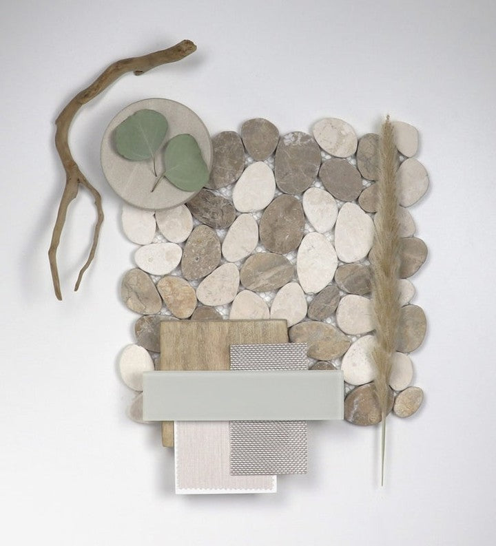 BEIGE & TAN MARBLE MIX, COBBLES