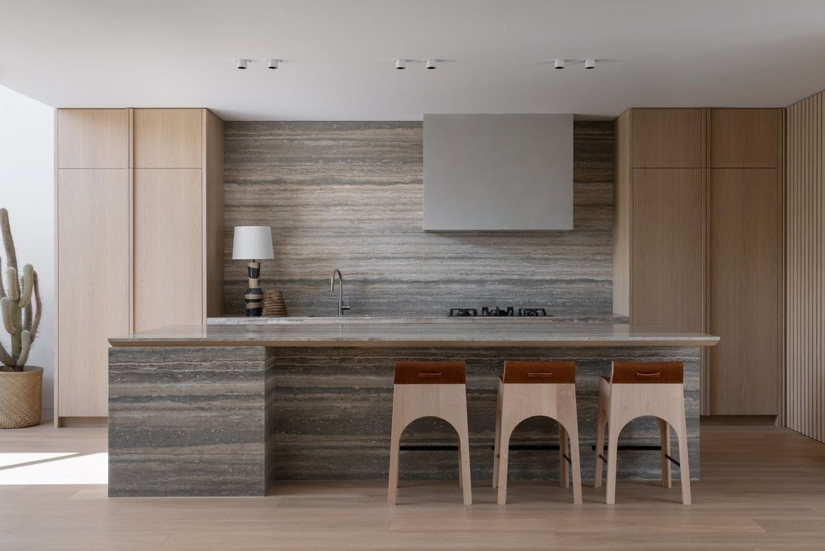 OCEAN BLUE Travertine Honed-Filled Slab