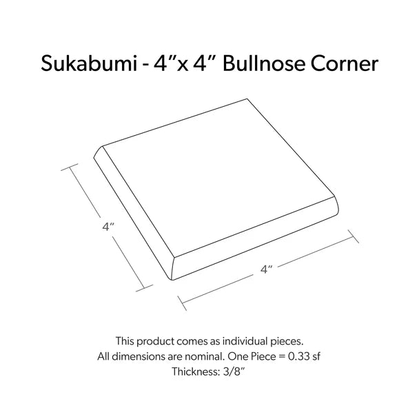 SUKABUMI SELECT, BULLNOSE CORNER 4x4 Honed