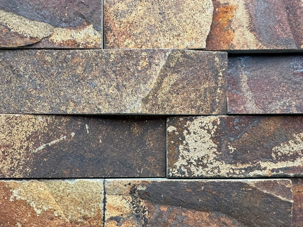 SIERRA MULTICOLOR Basalt Split-face various lenghts rectangles, stacked glued, interlocking Wall Veneer