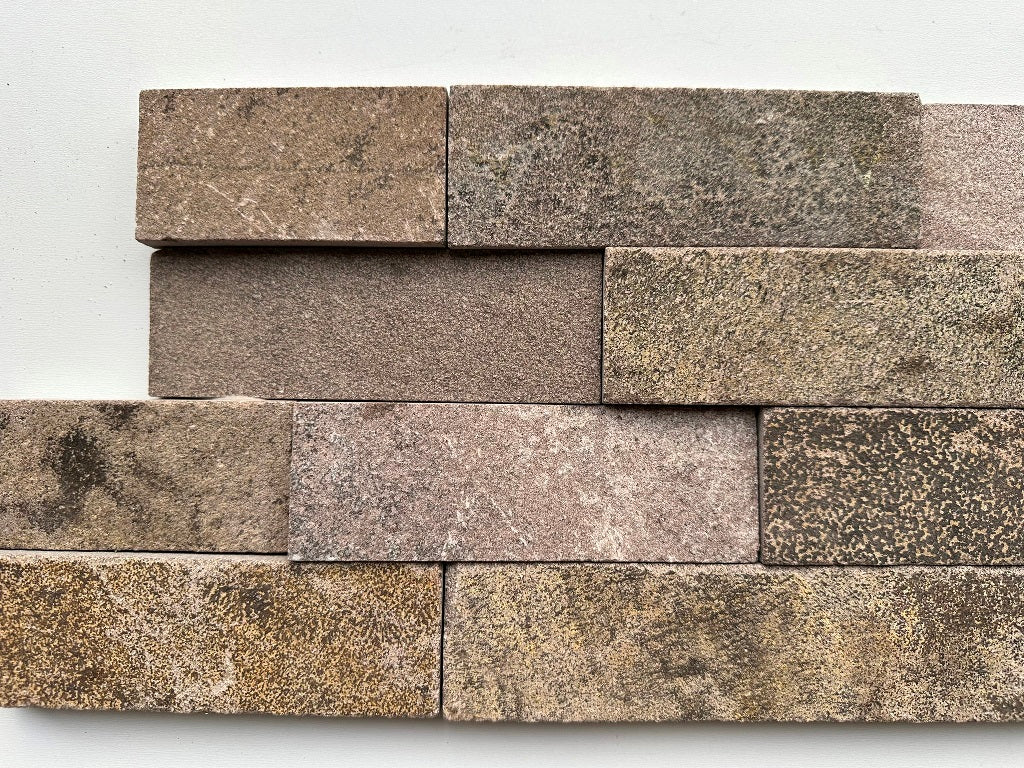 SIERRA VULCANO Basalt Split-face various lenghts rectangles, stacked glued, interlocking Wall Veneer