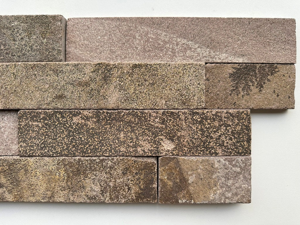 SIERRA VULCANO Basalt Split-face various lenghts rectangles, stacked glued, interlocking Wall Veneer
