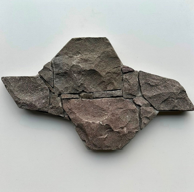 STAR GREY Basalt Split-face irregular random, glued on cement board, interlocking Wall Veneer