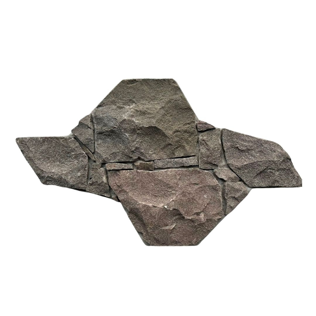 STAR GREY Basalt Split-face irregular random, glued on cement board, interlocking Ledger Wall Veneer
