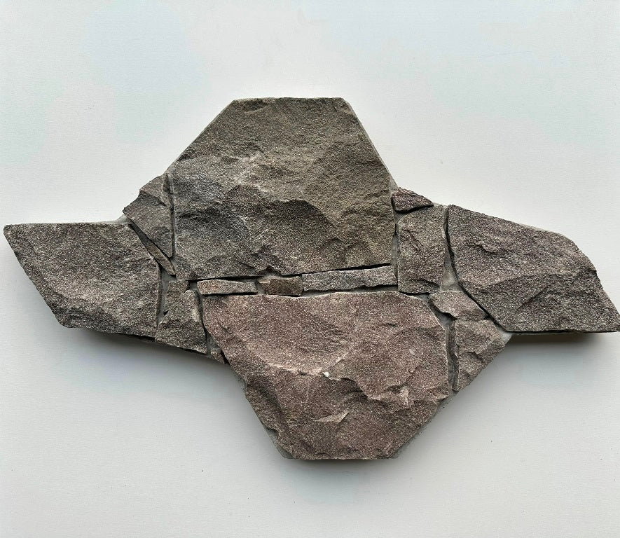 STAR GREY Basalt Split-face irregular random, glued on cement board, interlocking Wall Veneer