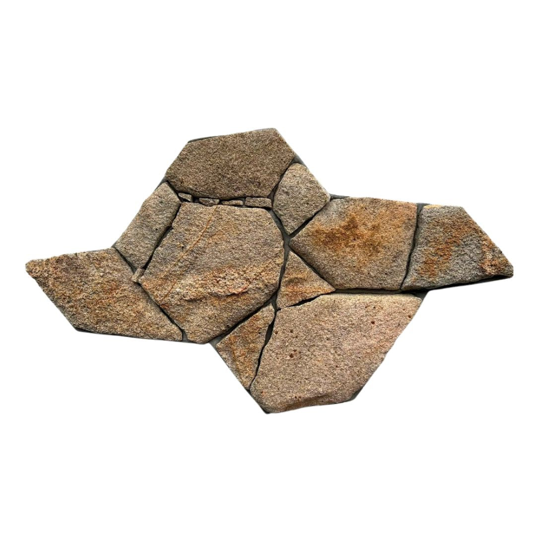 STAR MOLEDO Granite Split-face irregular random, glued on cement board, interlocking Ledger Wall Veneer