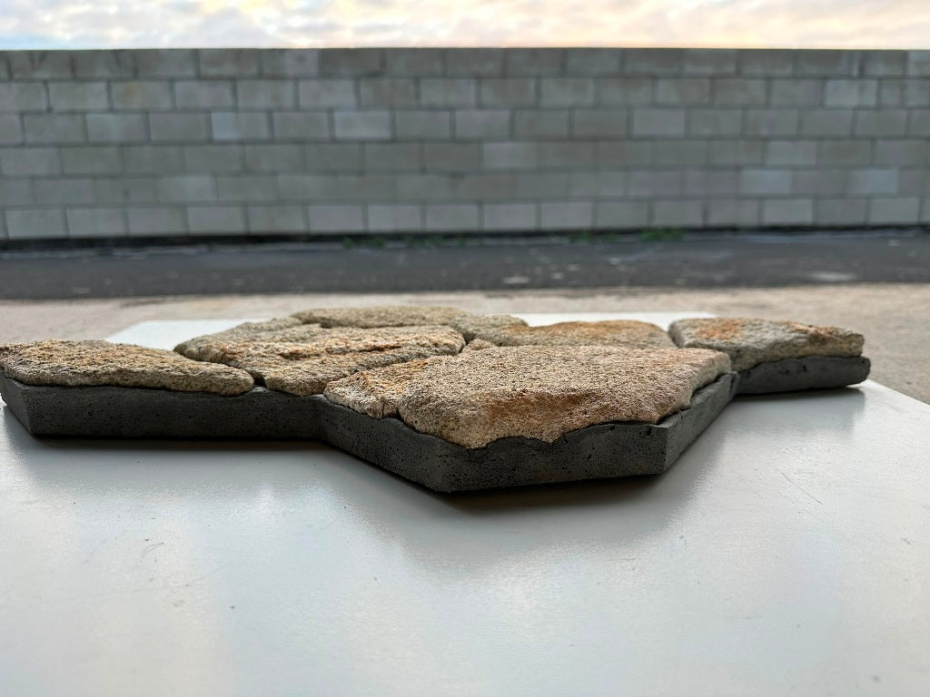 STAR MOLEDO Granite Split-face irregular random, glued on cement board, interlocking Wall Veneer